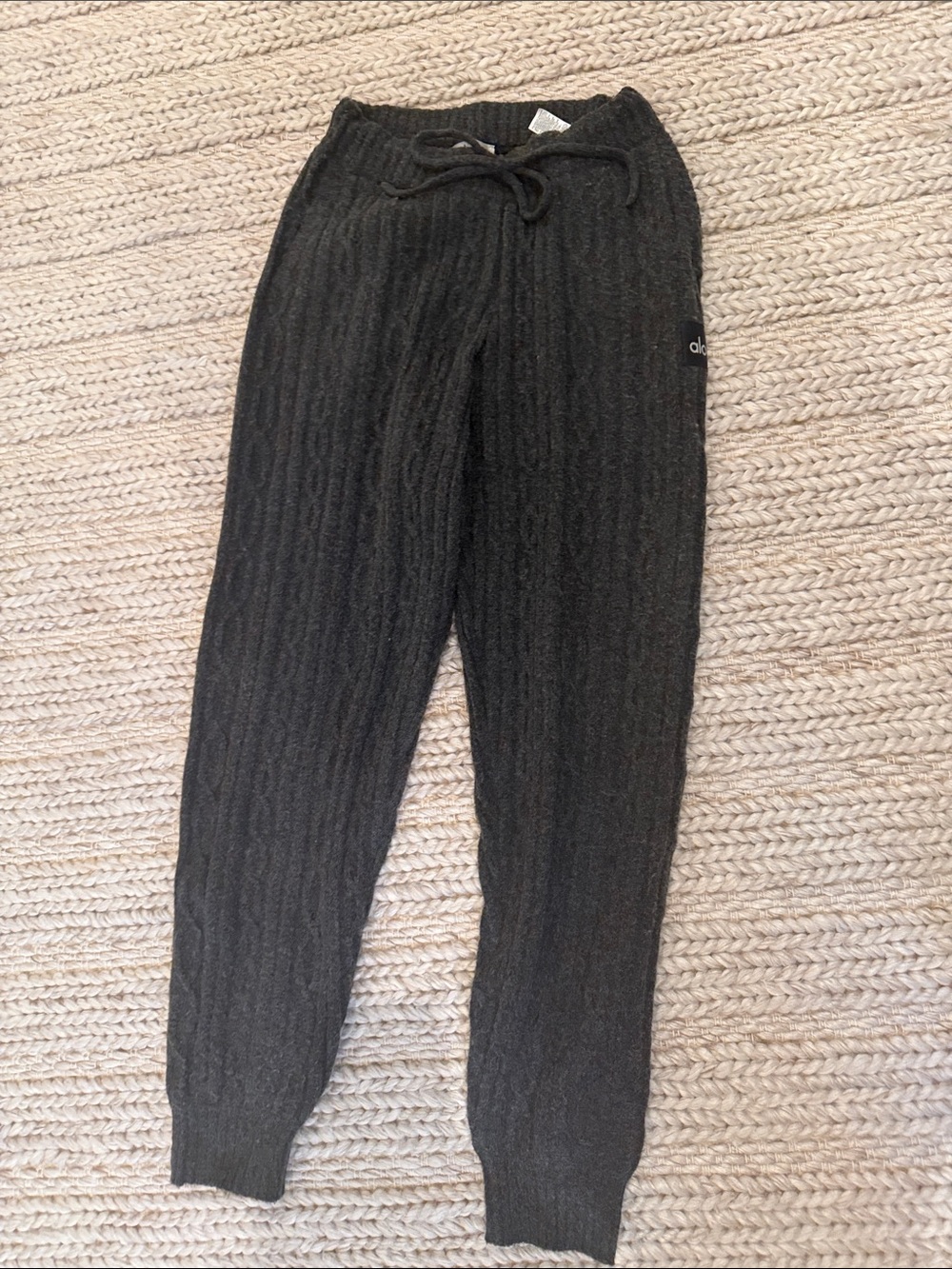 ALO Yoga Charcoal Cable Knit Joggers